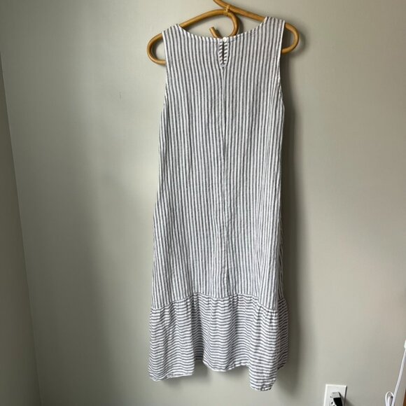 Francesca Bettini Gray Striped Maxi Dress Women's Medium - Picture 2 of 4